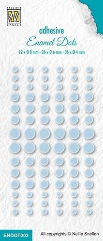  Nellie Snellen Enamel dots Baby blue 12x8, 36x6 og 36x4mm